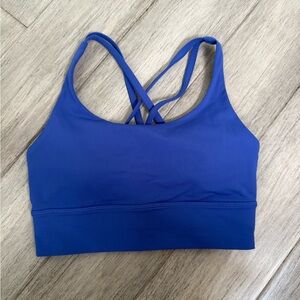Lululemon Blue Racerback Sports Bra Medium Support - Energy Longline, Size 6